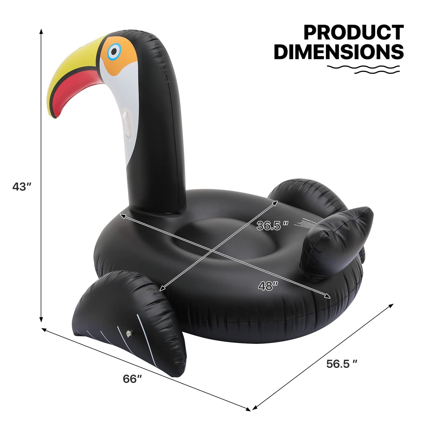 MoNiBloom Pool Float for mature-themed Inflatable Giant Floaties Toucan Lake Rafts Swimming Floaty Summer Beach Ride-ons