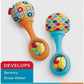 Fisher-Price Rattle 'n Rock Maracas Set - 2 Soft Musical Instruments for Babies 3+ Months, Multicolor, Model FPY65