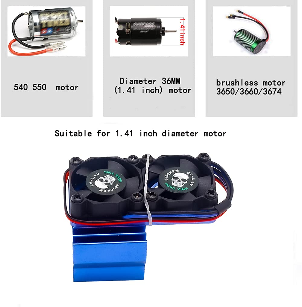 Rc car Motor Heat-Sink for 1/10 Scale 540 550 Engine 36mm traxxas brushless Motor 6s esc