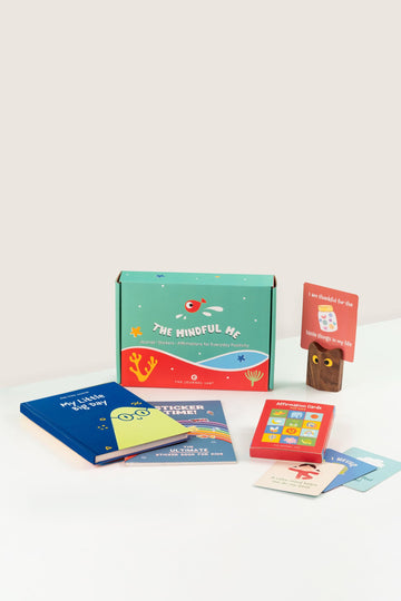 The Journal Lab Mindful Me Kids Combo - Kids Gratitude Journal, Desk Affirmation Card Set, Sticker Book For 2026 New Year Giftin