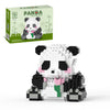 Qishouting Mini Micro Blocks Panda- 487Pcs, Mini Panda Building Toy-Handing Flowers, Panda Building Set For Adults, Micro Blocks