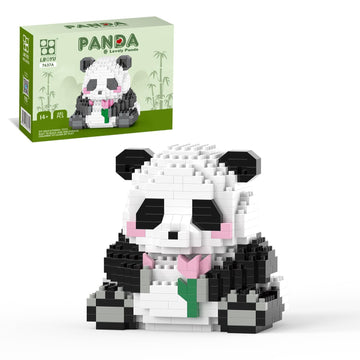 Qishouting Mini Micro Blocks Panda- 487Pcs, Mini Panda Building Toy-Handing Flowers, Panda Building Set For Adults, Micro Blocks