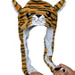 Joyhy Kids Adults Plush Hat Ear Moving Ear Flap Hat With Paw Brown Tiger