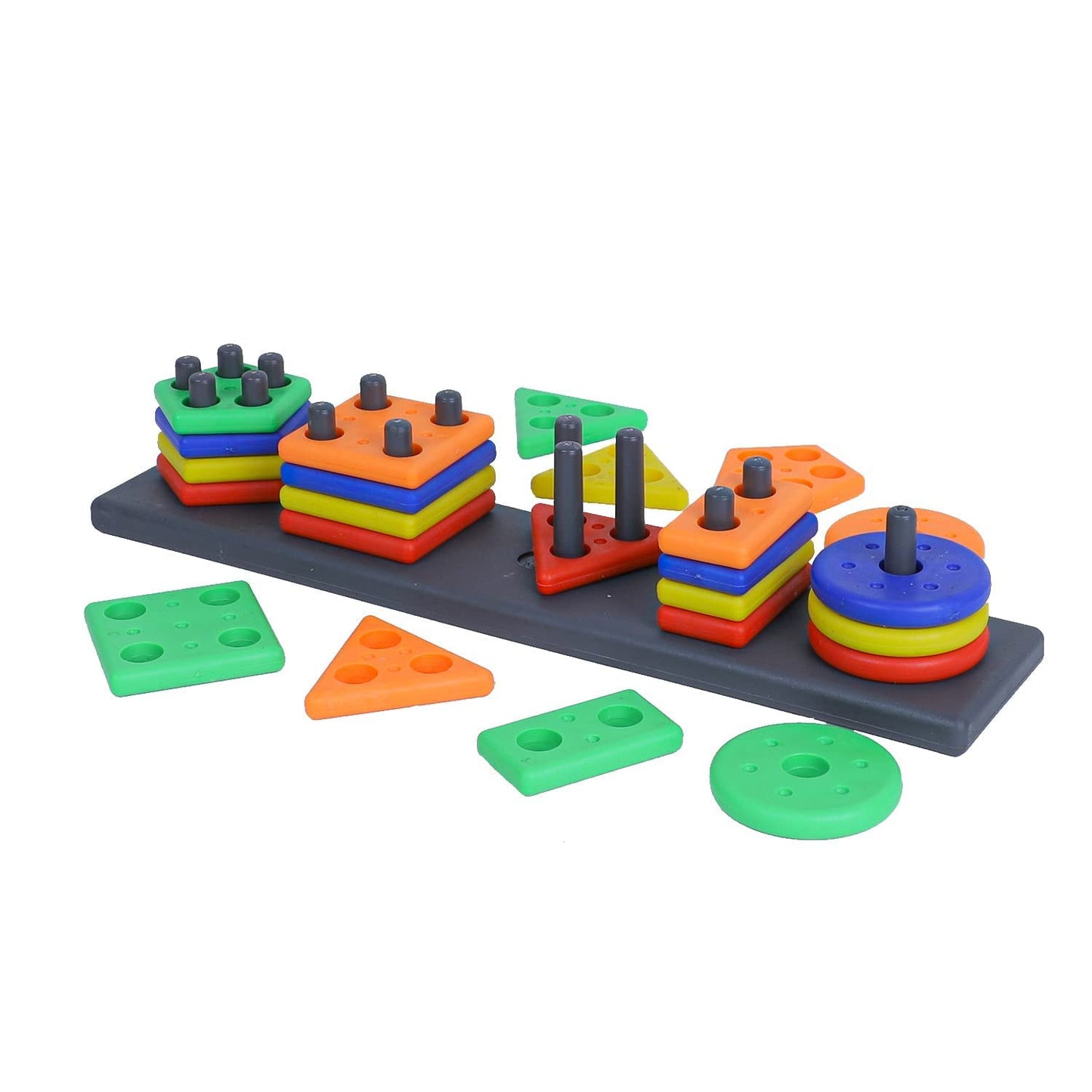 Tnemec Non Toxic Geometric Shape Sorting & Stacking Toy For Toddlers Early Learning Development Activity Puzzle Blocks Column Se