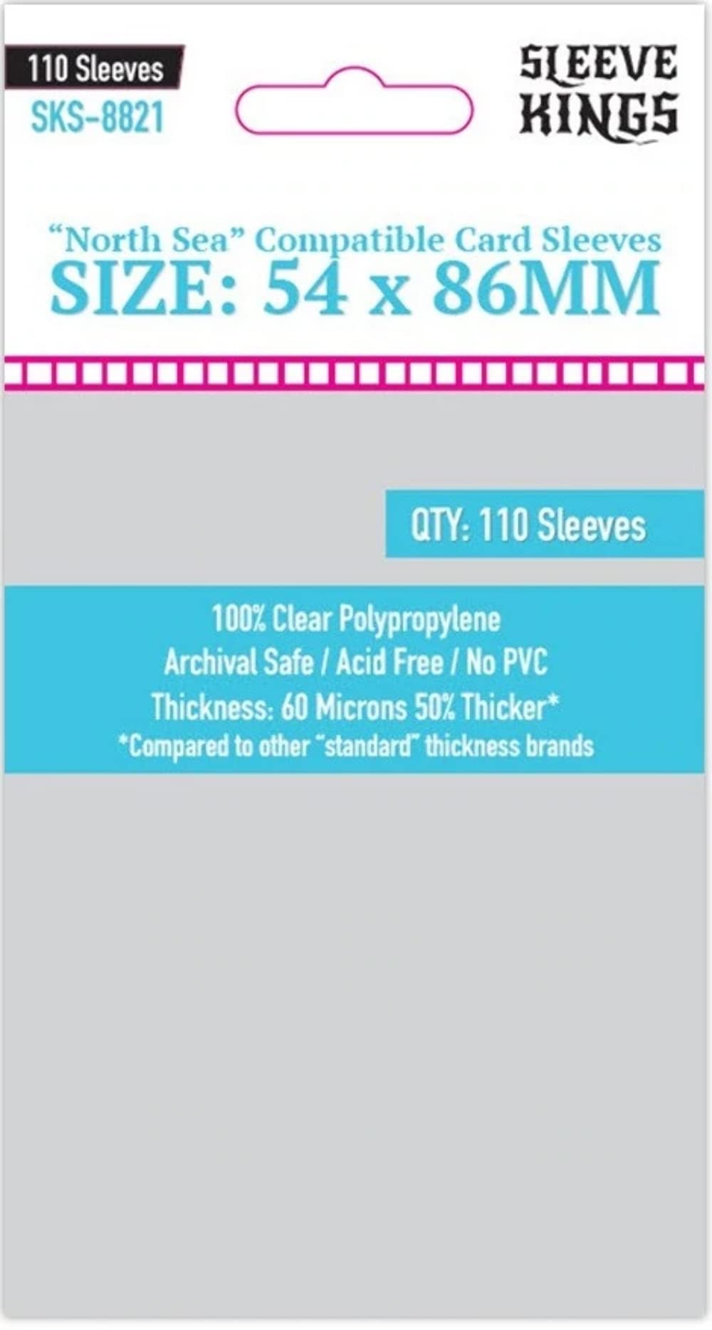 Birsppy Sleeve Kings 'North Sea Compatible' Sleeves (54X86Mm) - Pack Of 110, 60 Microns