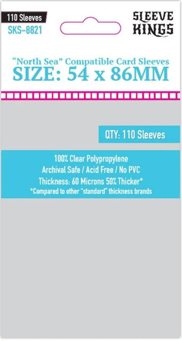 Birsppy Sleeve Kings 'North Sea Compatible' Sleeves (54X86Mm) - Pack Of 110, 60 Microns