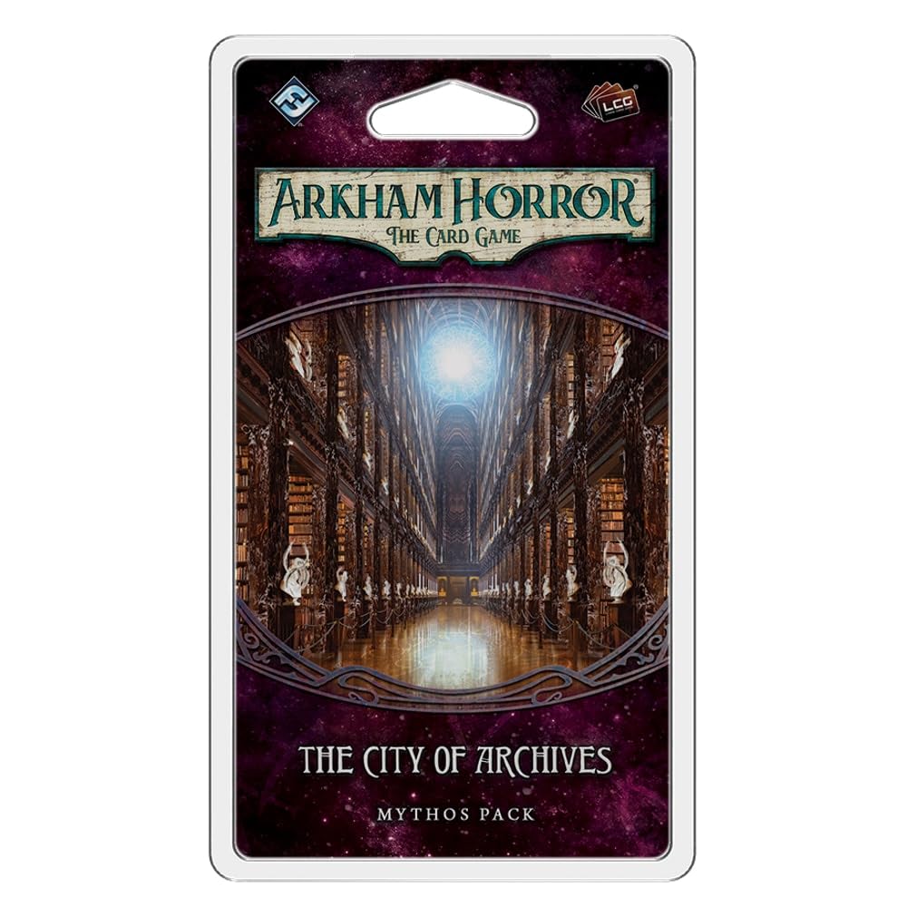 Arkham Horror The Card Game The City Of Archives Mythos Pack - Unearth An Otherworldly Realm! Cooperative Living Card Game, Ages