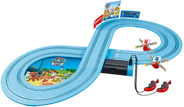 Carrera First Paw Patrol - Slot Car Race Track - Includes 2 Cars: Chase and Marshall - Battery-Powered Beginner Racing Set for Kids Ages 3 Years and Up  Multi