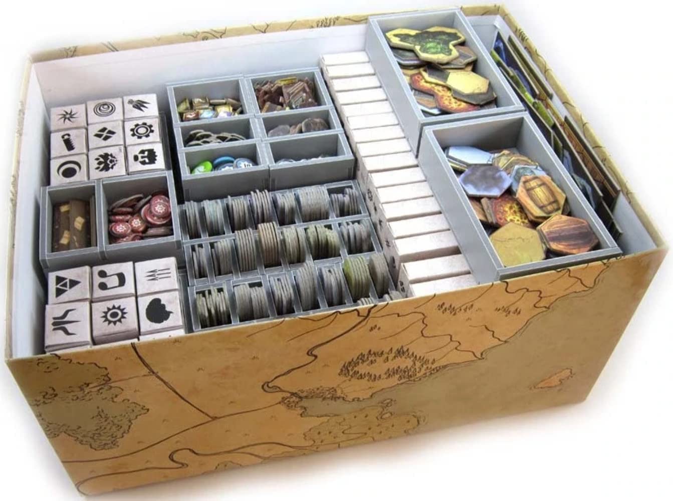 Folded Space Gloomhaven Organizer Insert - Evacore Material, Model FS-GLO, Designed for Gloomhaven Game Components