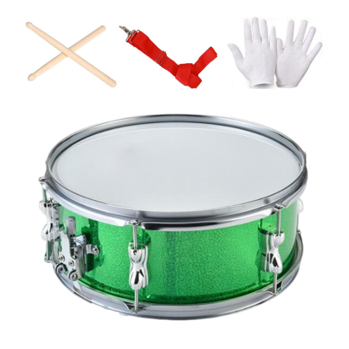 Secret Desire 13Inch Snare Drum Music Learning Percussion Instrument For Adults Kids Green Adjust Spring