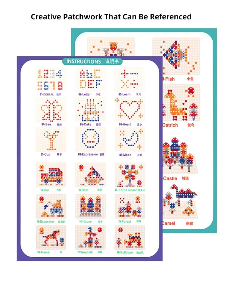 Magic Montessori Toolbox with Electric Drill, Screwdiver,Creativity and Design Mosaics Drill Set for Kids,Toddlers Boys Girls Ag