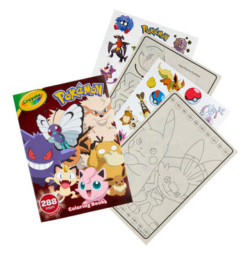Crayola Giant Pokemon Coloring Book - 288 Pages, 2 Sticker Sheets, 10.75"x7.75", Paper, Travel Activity for Kids & Adults, Ages 3+
