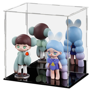 Lilezbox Acrylic Display Case,Versatile Collectibles Display Showcase For Action Figures Toys,1 Pack (Black, 7.8X5.9X7.8 Inch)