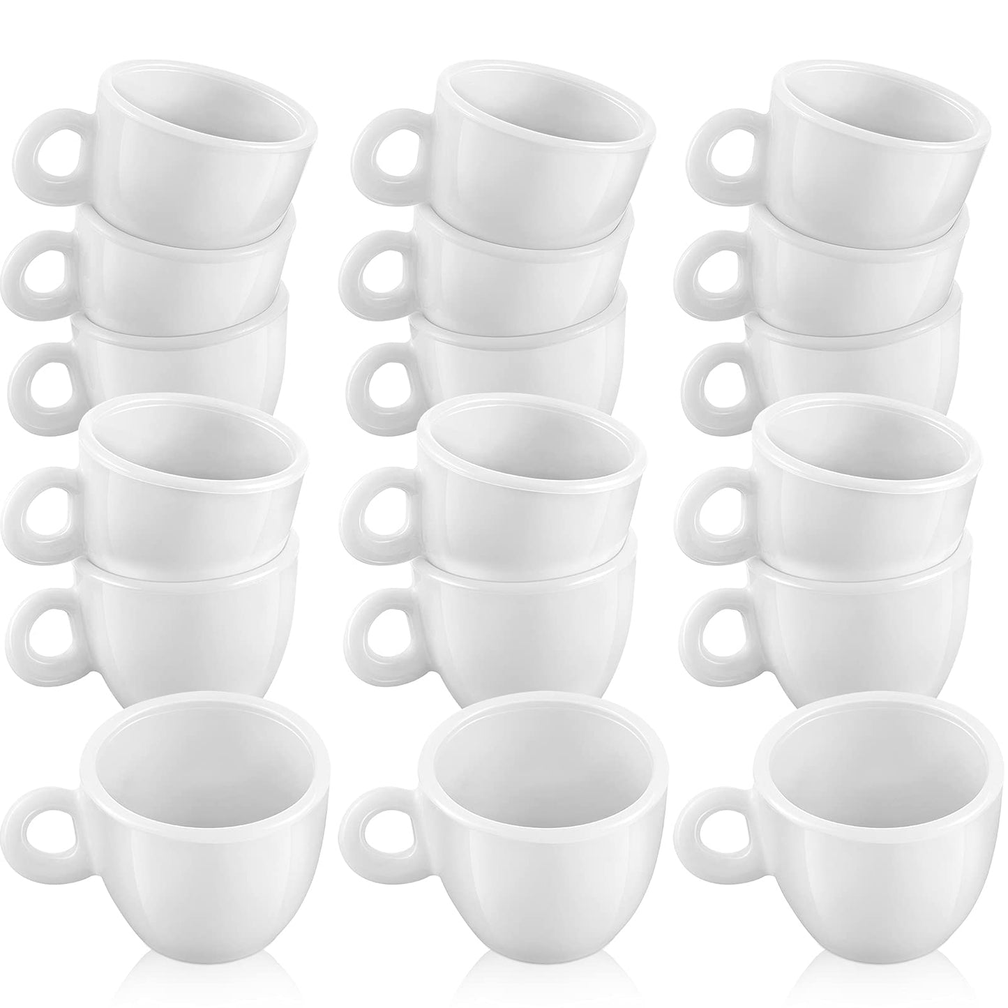 Patelai 30 Pieces Mini Coffee Cups Tea Cup White Plastic Coffee Cups Dollhouse Miniature Food Kitchen Room Decoration Accessories Gifts For Christmas Pretend Afternoon Tea Cake Decoration Landscape