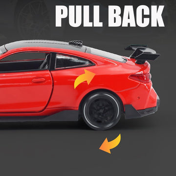 Erbadihago Toy Cars Compatible For Bmw M4(M Performance Parts) 1/32 Metal Model Car Pull Back Car Toys With Light And Sound Toys