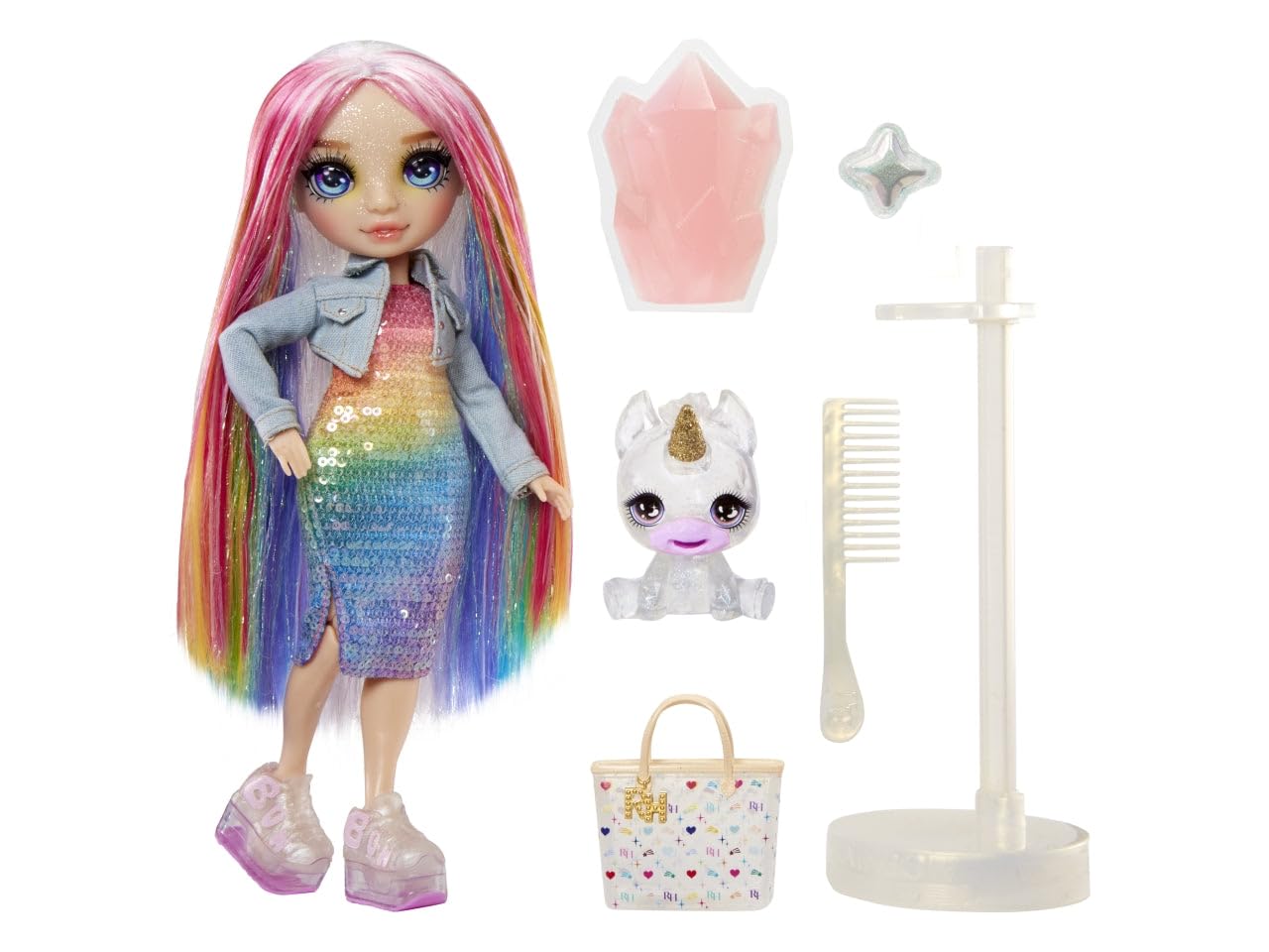 Rainbow High Fashion Doll With Slime Kit & Mascote - Amaya (Rainbow) - 28Cm Twinkle Doll With Shining Deer, Magic Pet And Fashion Accessories - Children'S Toy - Ages 4-12 Years