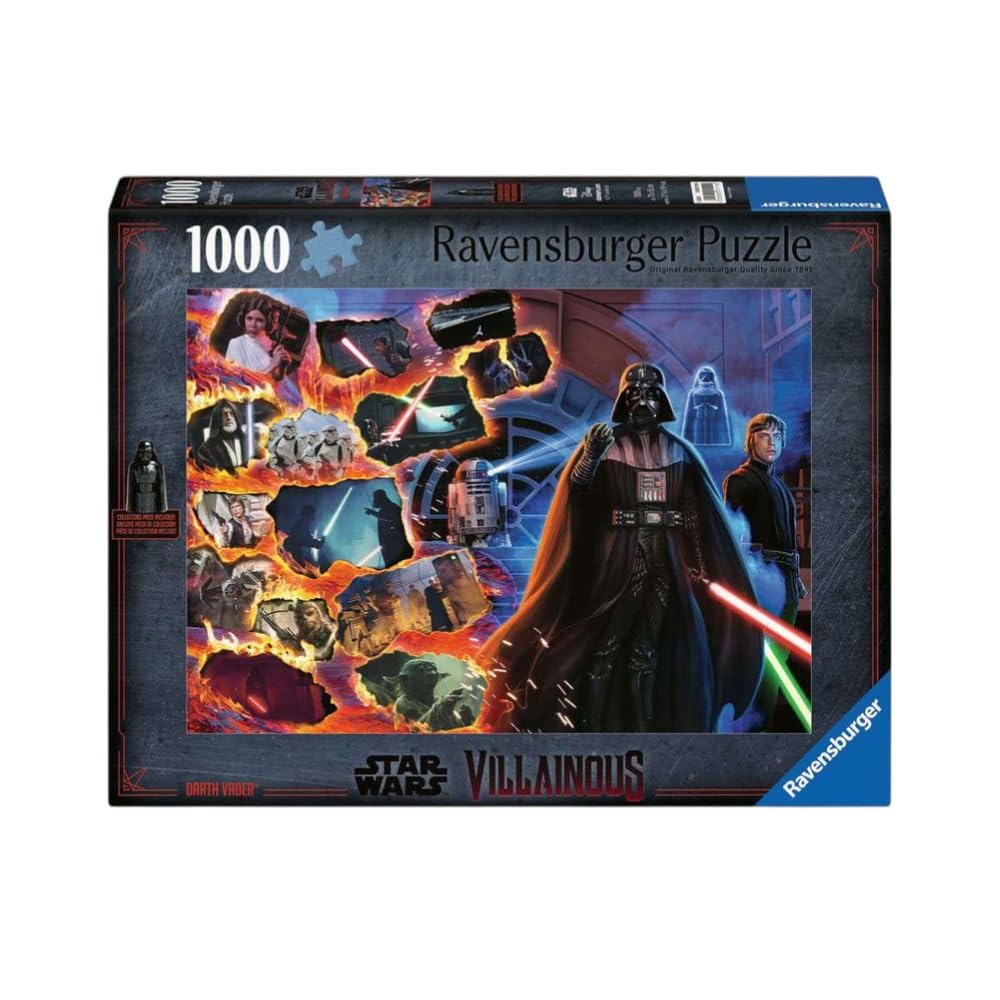 Ravensburger Star Wars Villainous: Darth Vader and Figurine 1000 Piece Jigsaw Puzzle for Adults - 12001119 - Handcrafted Tooling