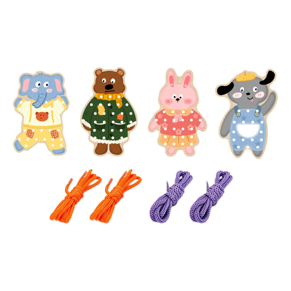 STYLEHEAVEN Wooden Lacing Toy Animal Theme Preschool for Age 3 4 5 6 Children Girls Boys Animals