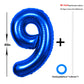 40 Inch Blue Number 9 Balloon Extra Big Size Jumbo Mylar Foil Helium Balloons 9 For Birthday Party Celebration Decorations Gradu