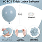 Jobkoo Blue Balloons, 12 Inch 30 Pcs Pale Aqua Blue Balloon Muted Dusty Blue Latex Balloons Matte Retro Powder Light Blue Helium
