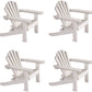 Wood Adirondack Miniature Chair - Wedding Cake Topper Mini Doll Furniture Top Decoration Favor Beach Theme, Great For Dollhouse (White, 4 Pack)