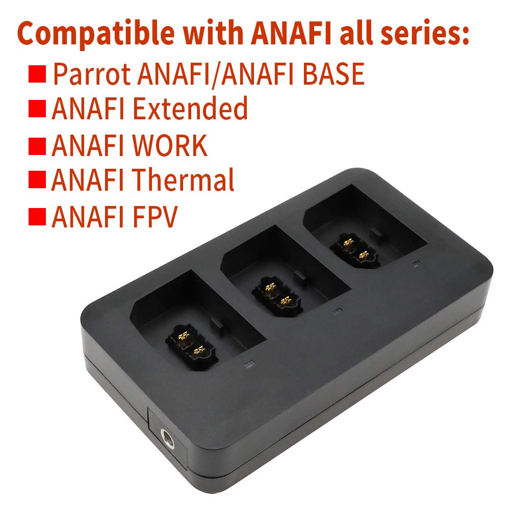 Hanatora Battery Charger (Indoor and in-car) for Parrot Anafi/ANAFI Base/ANAFI Extended/ANAFI FPV/ANAFI Thermal/ANAFI Work,Multi