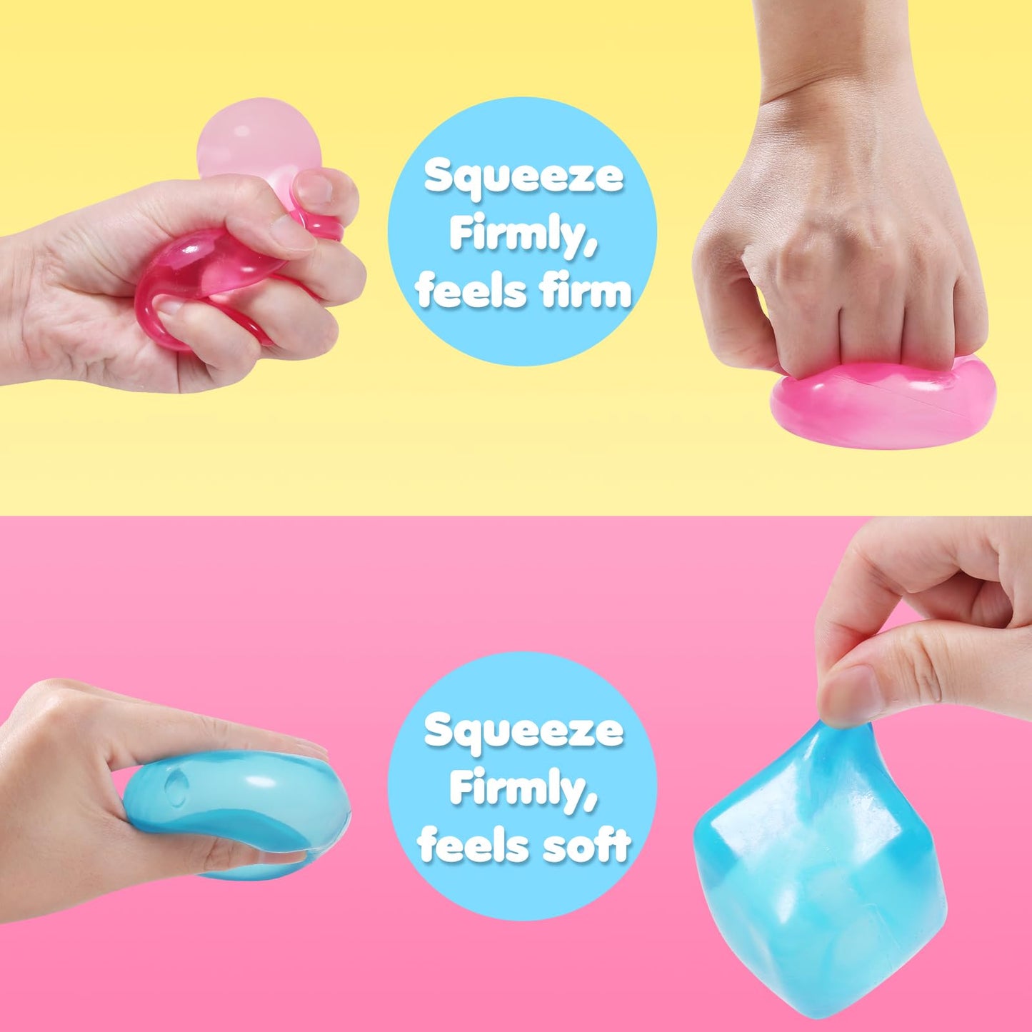3Pack Stress Cube Squishy Stress Balls For Adults Kids Sensory Fidget Toy For Your Best Mellow And Chill -Ice Cubes-Square Shape