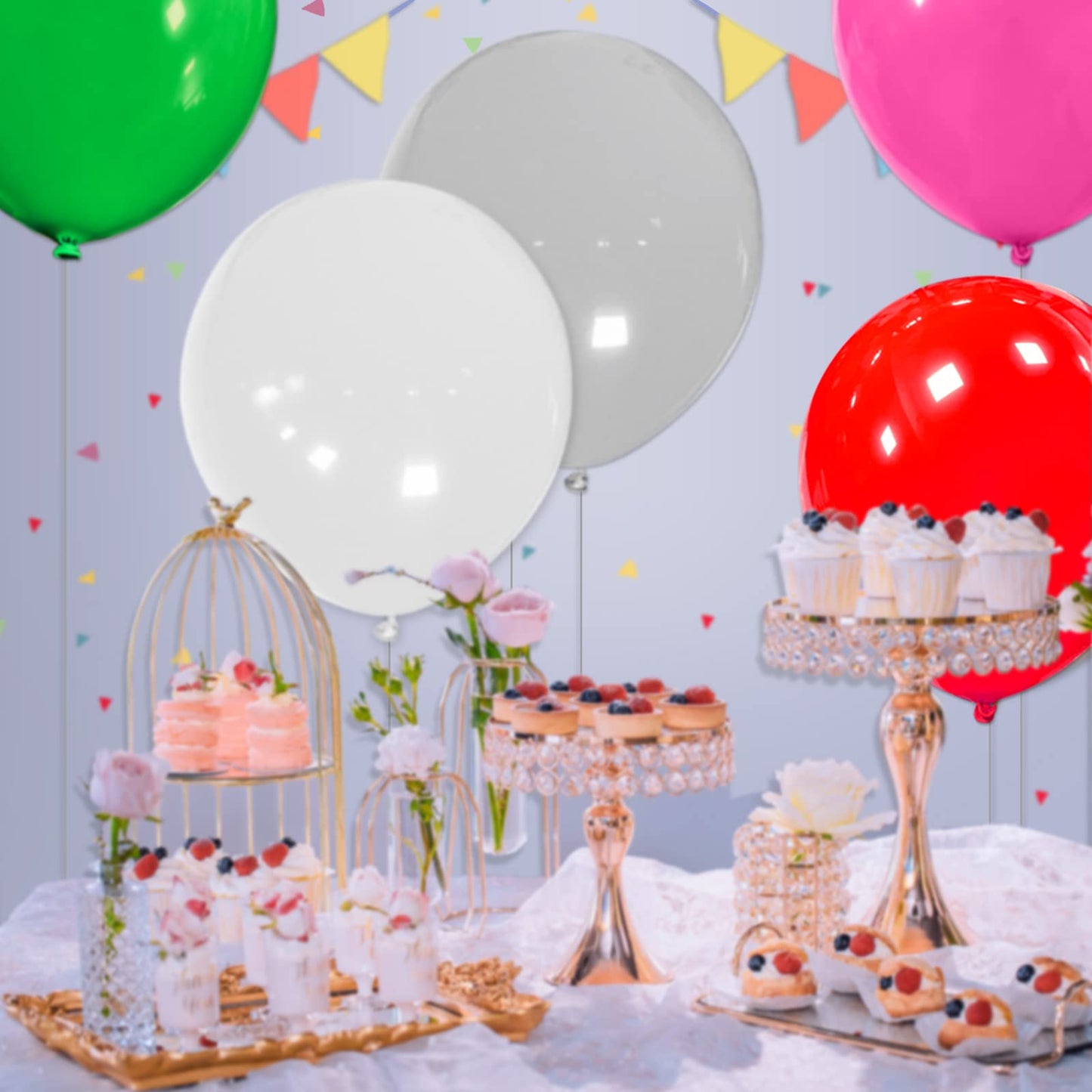 32Pcs Red Big Balloons 18 Inch, Round Large Latex Party Balloons For Birthday Wedding Decorations. (Red)