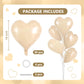 TONIFUL 30Pcs 18 Inch Light Brown Heart Balloons Heart Shape Foil Mylar Balloons Decoration for Birthday Valentines Day Wedding