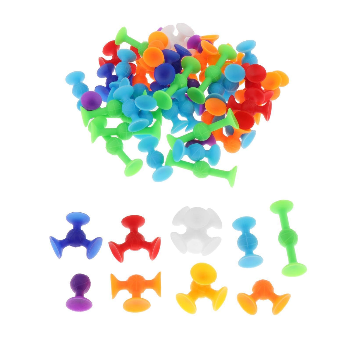 Urjix Soft Silicone Building Blocks Set Kids Diy Building Toys Construction Toys 58Pcs| Baby|Toys For Baby|Developmental Baby To