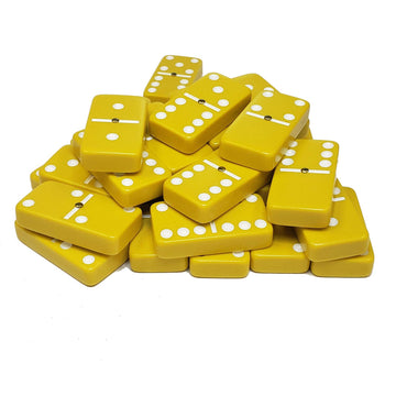 Marion & Co. Domino Double Six 6 Yellow With White Spots Jumbo Tournament Professional Size With Spinners In Black Elegant Velve