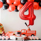 40 Inch 4 Red Number Balloons Mylar Foil Helium Digital Balloons Baby Shower 4St Birthday Party Decor Supplies
