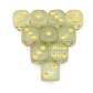 SmartDealsPro D6 Glow in The Dark Dice - 10-Pack, 16mm Golden Dots, Acrylic for DND, MTG, RPG, Table Games