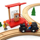 Wooden Crane Toy Set with Train Cars - Compatible with Major Wooden Rail Brands - Ages 3-5