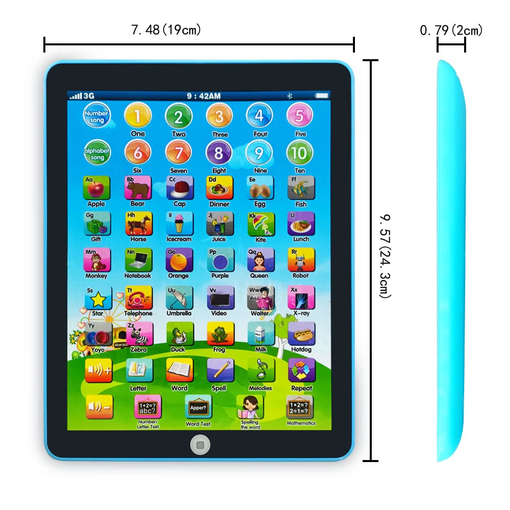 GAGINAN Kids Learning Pad/Tablet Interactive Toddler Toys with Words Numbers Alphabets Music English Electronic Educational Toy