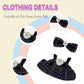 3 Sets Dress for Labubu 17cm Dolls Outfit Set Cute Doll Clothes Suitable for labubu Dolls Accessories Pink White Black Chic Doll Clothing Accessories (No Doll)