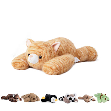 Niuniu Daddy 20'' | 3.3 Pound Weighted Cat Stuffed Animals For Adults, Orange Cat Plush Toy For Toddler Teens Kids, Large Orange