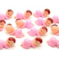 Mini Plastic Babies For Party Favor Decor Party Decorations Baby Shower Party Game Ice Cube Game (1'' 60Pcs, Pink)
