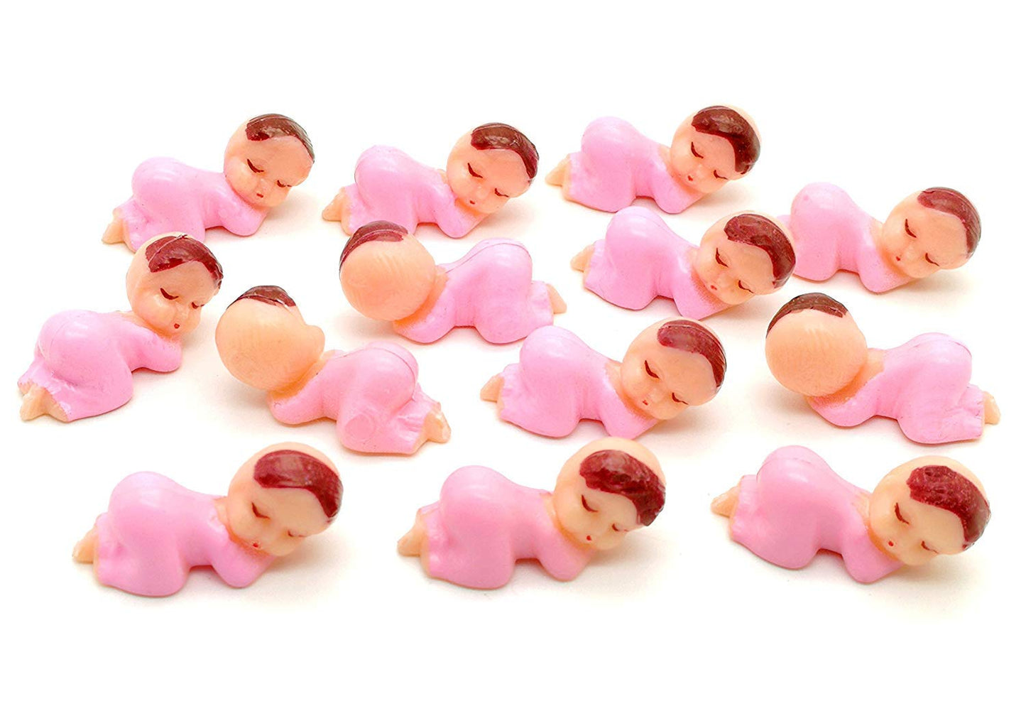 Mini Plastic Babies For Party Favor Decor Party Decorations Baby Shower Party Game Ice Cube Game (1'' 60Pcs, Pink)