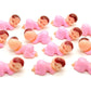 Mini Plastic Babies For Party Favor Decor Party Decorations Baby Shower Party Game Ice Cube Game (1'' 120Pcs, Pink)