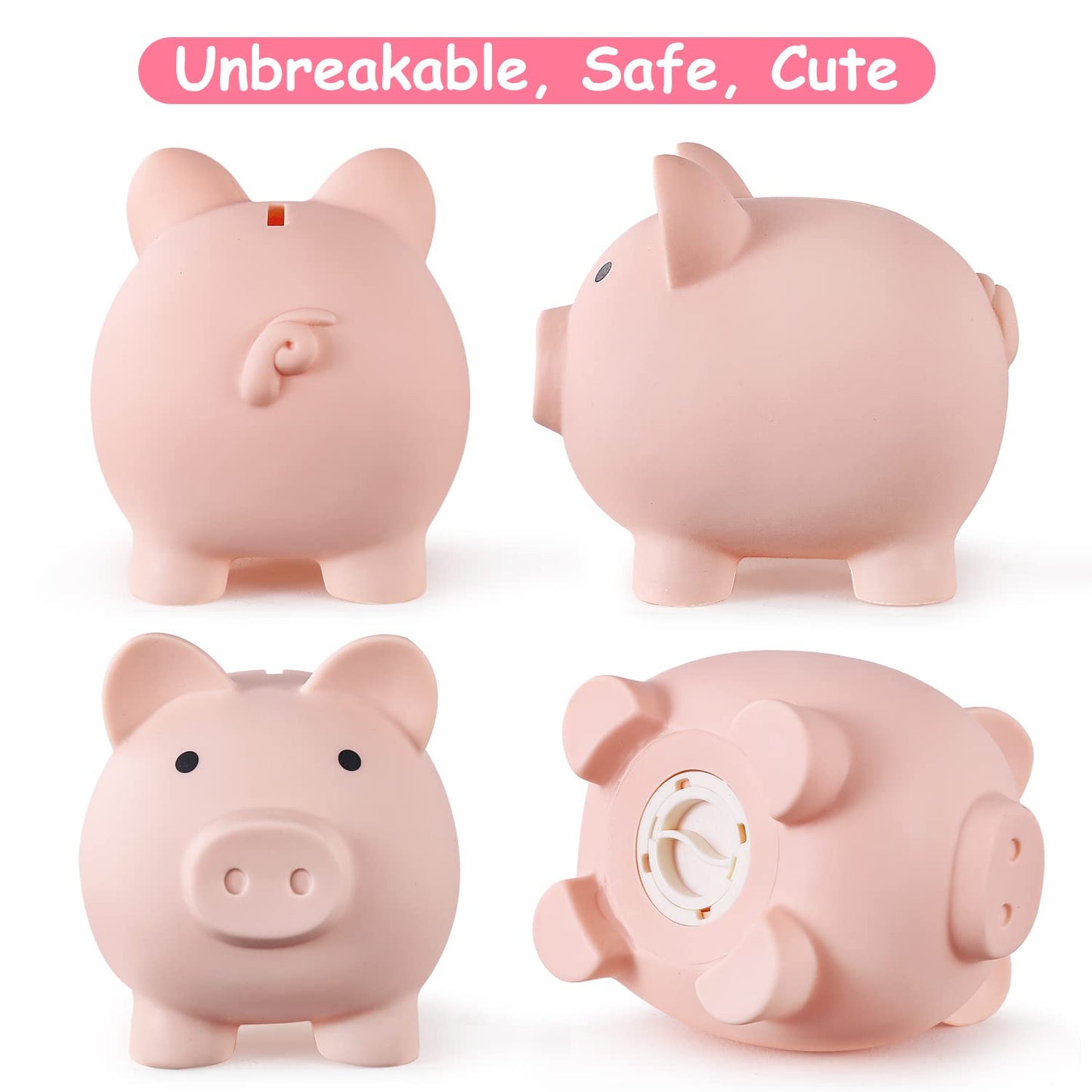 Pjdrllc Large Piggy Bank, Unbreakable Plastic Money Bank, Coin Bank For Girls And Boys, Large Size Piggy Banks, Practical Gifts