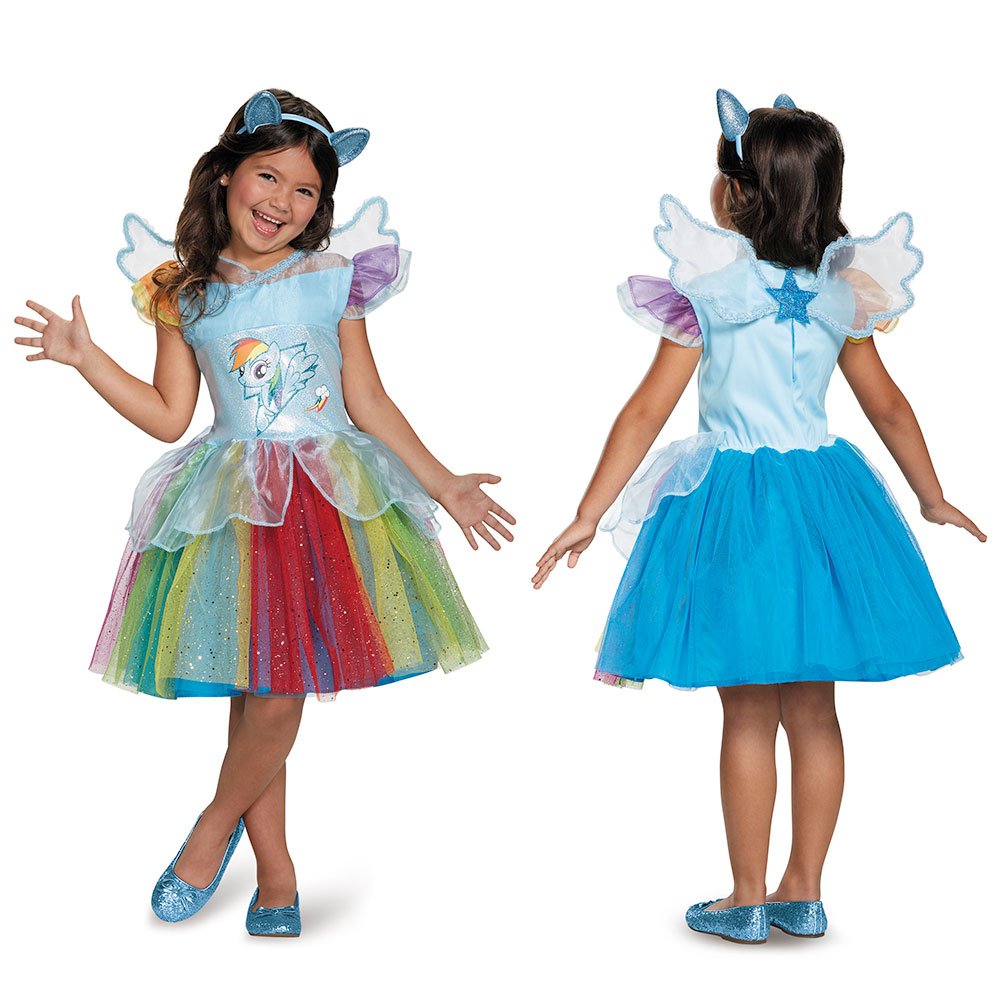 Disguise Rainbow Dash Tutu Deluxe My Little Pony Costume, Small/4-6X Blue