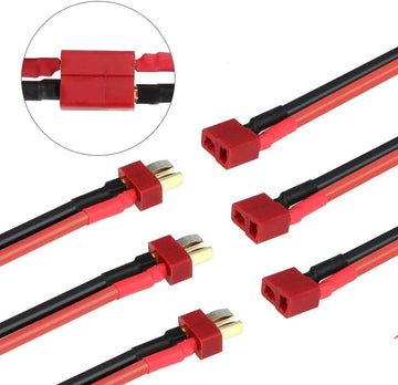 Nuofany 5Pairs T Plug Connector Female & Male with 12AWG 10cm Gauge Silicone for RC Lipo Battery Cable Drone Car