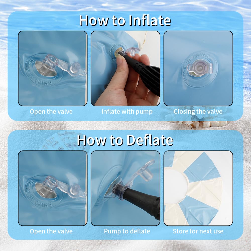 Rugwioyu Pool Tubes, 2 Pack Inflatable Blue Inner Tubes for Adults & Kids, Round Floaties, PVC Material, Ideal for Swimming & Parties