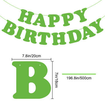 Green Happy Birthday Banner Sign Happy Birthday Bunting Banner Flag Garland For Kids Boys Baby Birthday Party Decorations Supplies