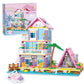 Girl Beach House Building Blocks Toys For Girls Age 8+, Seaside Villa Friends Building Set With Light, 791Pcs Mini Bricks