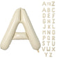 Biapian 40 Inch Letter A Balloons, Giant Cream A Foil Balloon, Big Single Alphabet A-Z Balloons, Beige Large Aluminum A Balloons
