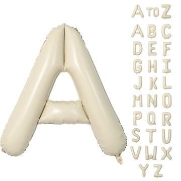 Biapian 40 Inch Letter A Balloons, Giant Cream A Foil Balloon, Big Single Alphabet A-Z Balloons, Beige Large Aluminum A Balloons