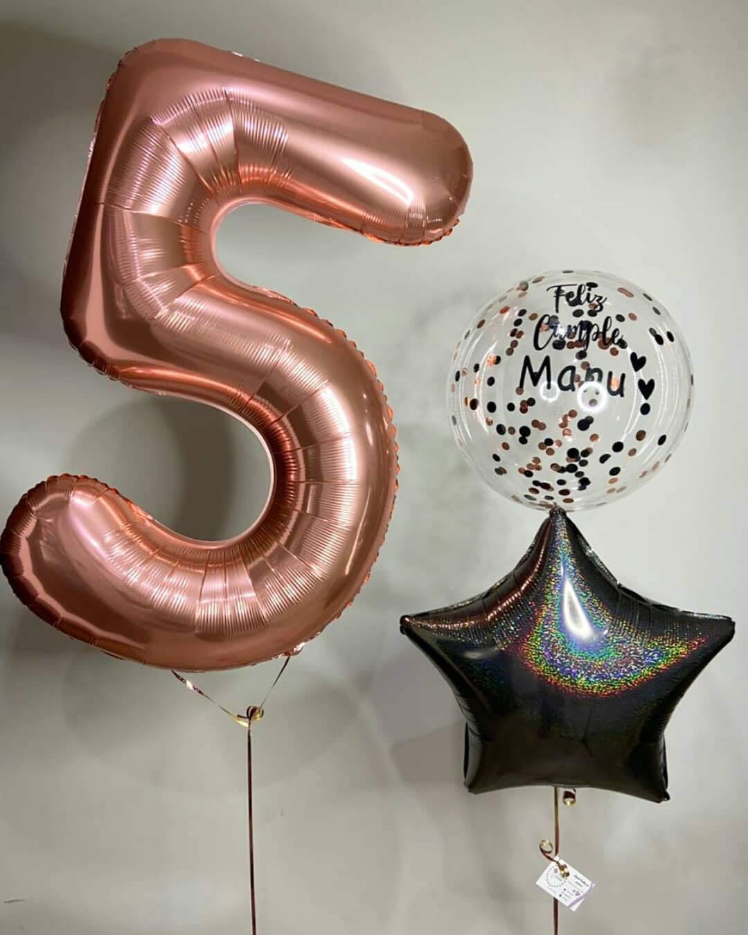 Rose Gold Number 5 Balloon 40 Inch, 5 Balloon Number, 5Th Birthday Decorations, Rose Gold Party Supplies For Boys Girls