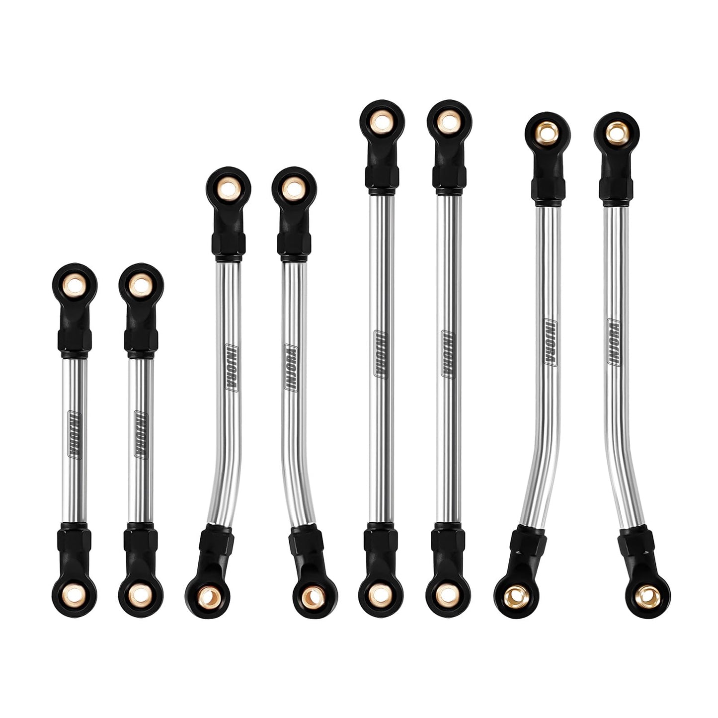 INJORA Stainless Steel Steering Links and High Clearance Links for Redcat Ascent-18 1/18 RC Crawler Upgrade